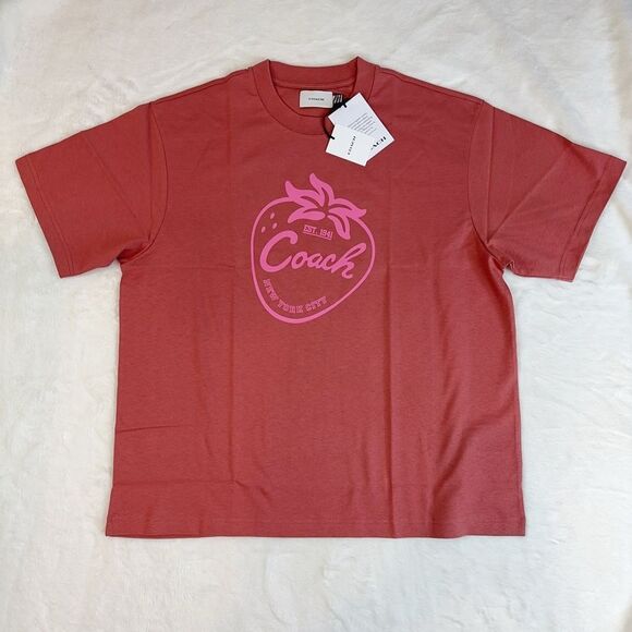 NWT Coach Strawberry Skater T Shirt In Organic Cotton size XL - Picture 6 of 11